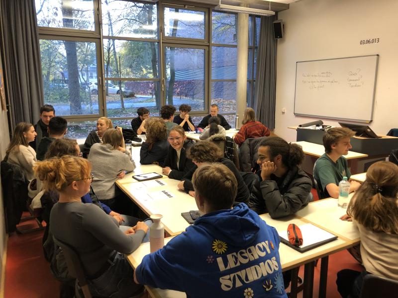 Moment convivial et échanges partagés par les étudiant.e.s de Nanterre et de Potsdam